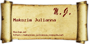 Makszim Julianna névjegykártya